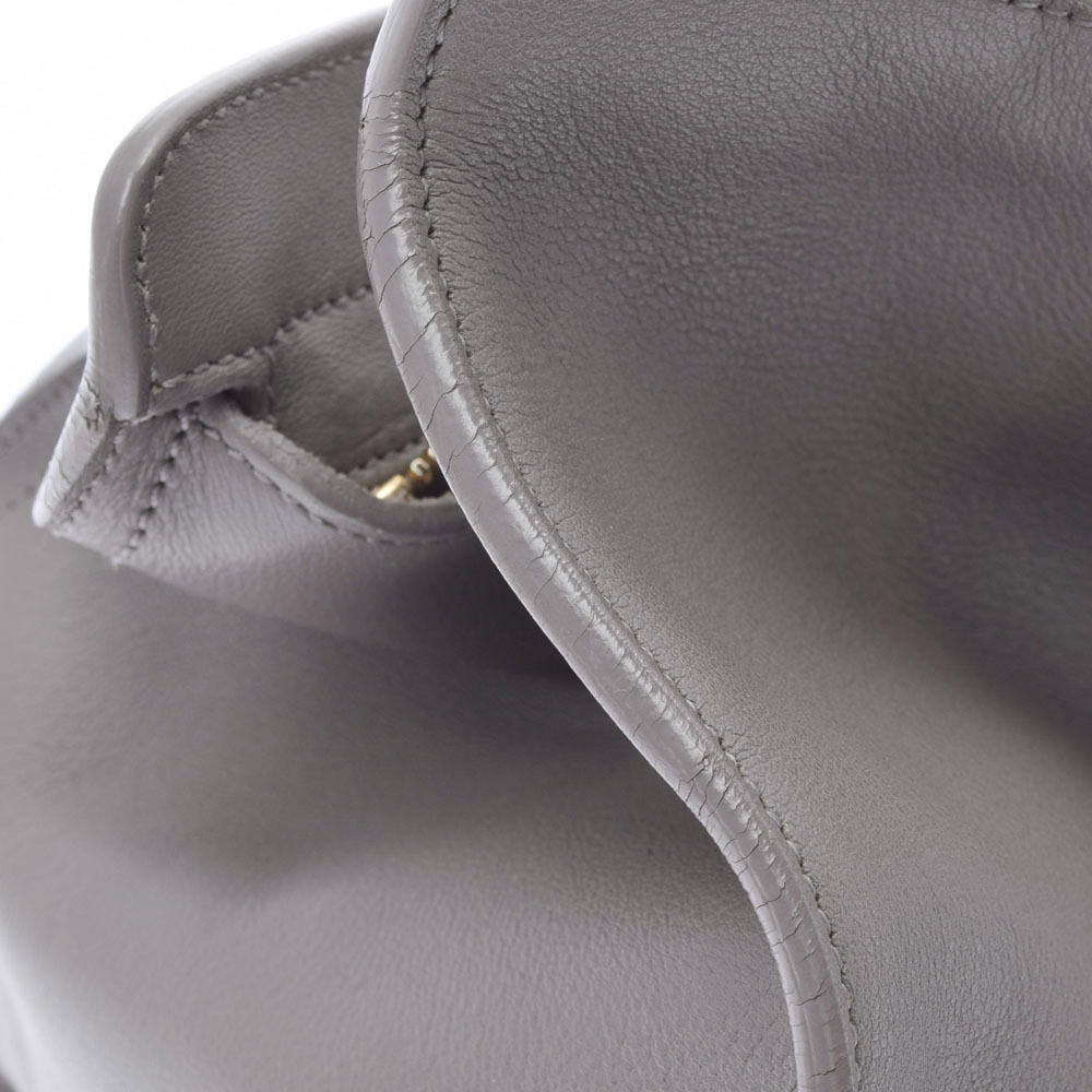 SAINT LAURENT Cabas Shoulder Bag Gray Calfskin Handbag - Picture 9 of 11
